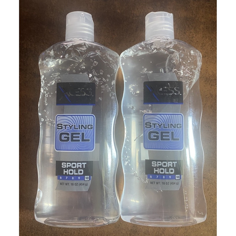 Xcess Styling Gel Sport Hold 10 Clear All Day Hold 16 oz Hair Lot Of 2